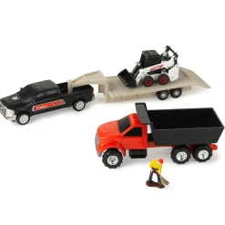 1/64 Bobcat 5 Piece Construction Set with Dump Truck, Gooseneck Trailer, Man & More!