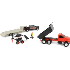 1/64 Bobcat 5 Piece Construction Set with Dump Truck, Gooseneck Trailer, Man & More!