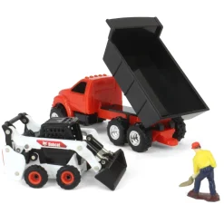 1/64 Bobcat 5 Piece Construction Set with Dump Truck, Gooseneck Trailer, Man & More!