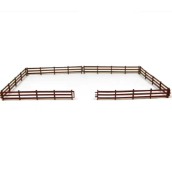 1/64 Brown 3 Rail Fence 6in Sections, 6 Pack