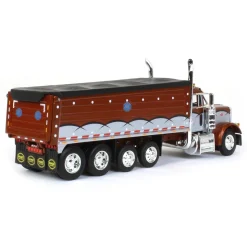 1/64 Brown & Silver Peterbilt 379 w/ Quad-Axle MAC Dump Body, DCP by First Gear