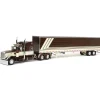 1/64 Brown/Cream Peterbilt 389 63in Mid-Roof Sleeper w/ 53ft Utility Trailer, DCP by First Gear
