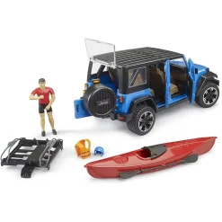 1/16 Bruder Jeep Wrangler Rubicon Unlimited with Kayak and Kayaker
