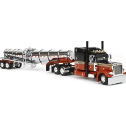 1/64 Burnt Orange Peterbilt 379 w/ 63in Mid-Roof Sleeper & Polar Deep Drop Tanker, DCP by First Gear