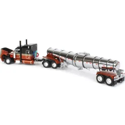 1/64 Burnt Orange Peterbilt 379 w/ 63in Mid-Roof Sleeper & Polar Deep Drop Tanker, DCP by First Gear