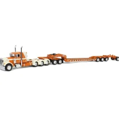 1/64 Burnt Orange/Cream Peterbilt 379 with Fontaine Magnitude Lowboy, Jeep & Stinger, DCP by First Gear