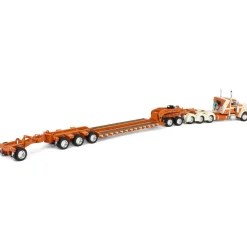 1/64 Burnt Orange/Cream Peterbilt 379 with Fontaine Magnitude Lowboy, Jeep & Stinger, DCP by First Gear