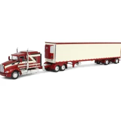 1/64 Candy Red/Ivory Kenworth T660 with Spread Axle Reefer Trailer, DCP by First Gear