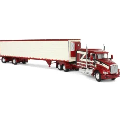 1/64 Candy Red/Ivory Kenworth T660 with Spread Axle Reefer Trailer, DCP by First Gear