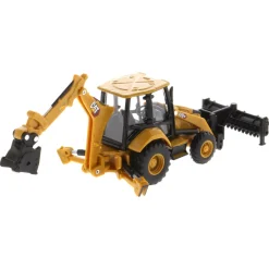 1/64 Caterpillar 420 XE Backhoe Loader with Auger, Forks, Handling Arm & Hammer