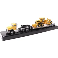 1/87 Caterpillar CT660 Day Cab with Lowboy Trailer & 163H Motor Grader