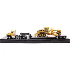 1/87 Caterpillar CT660 Day Cab with Lowboy Trailer & 163H Motor Grader