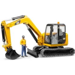 1/16 Caterpillar Mini Excavator w/ Construction Worker by Bruder