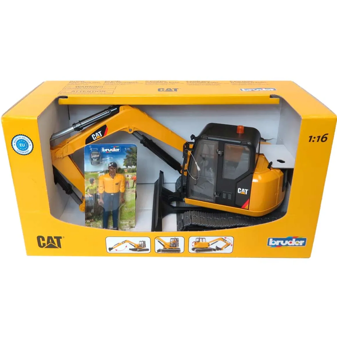 1/16 Caterpillar Mini Excavator w/ Construction Worker by Bruder