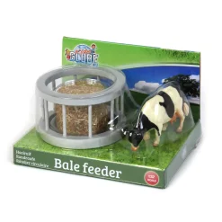 1/32 Cattle Feeder Set with Cow and Bale