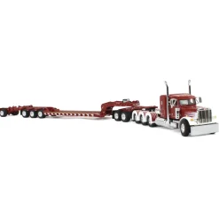 1/64 Cherry Red/White Peterbilt 379 with Fontaine Magnitude Lowboy, Jeep & Stinger, DCP by First Gear
