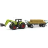 1/50 Claas MFD Tractor with Loader, Hay Wagon & Bales