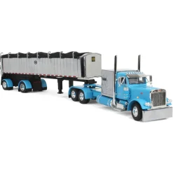 1/64 Cyan Peterbilt 379 60in Vintage Sleeper w/ MAC Coal End Dump Trailer, DCP by First Gear
