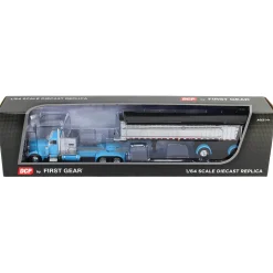 1/64 Cyan Peterbilt 379 60in Vintage Sleeper w/ MAC Coal End Dump Trailer, DCP by First Gear
