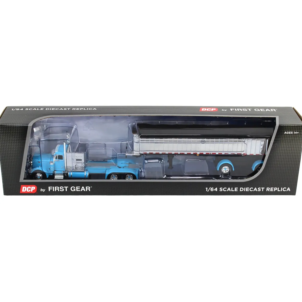 1/64 Cyan Peterbilt 379 60in Vintage Sleeper w/ MAC Coal End Dump Trailer, DCP by First Gear