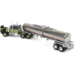 1/64 Dark Green/Olive White Western Star 4900 36in Sleeper with Brenner Chemical Tanker, DCP by First Gear