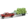 1/64 Dodge Ram Pickup Truck with Gooseneck Trailer & Bales