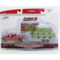 1/64 Dodge Ram Pickup Truck with Gooseneck Trailer & Bales