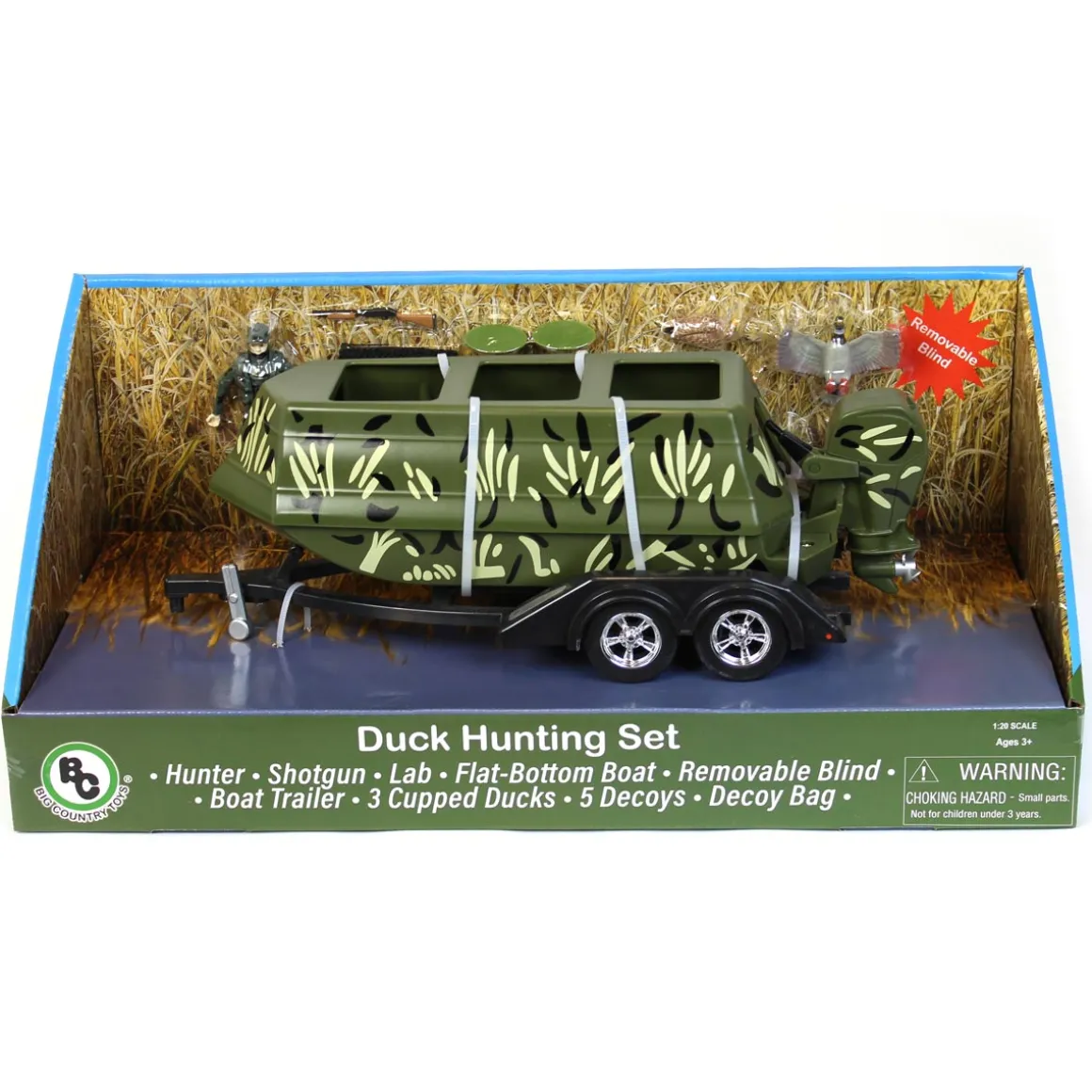 1/20 Duck Hunting Set with Boat, Hunter, Dog and Decoys by Big Country Toys