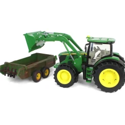 1/16 ERTL Big Farm John Deere 6210R with Loader & "Dirty" 780 Hydra Push Spreader