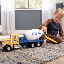 1/16 ERTL Big Farm Yellow & Blue Peterbilt Model 367 Cement Mixer