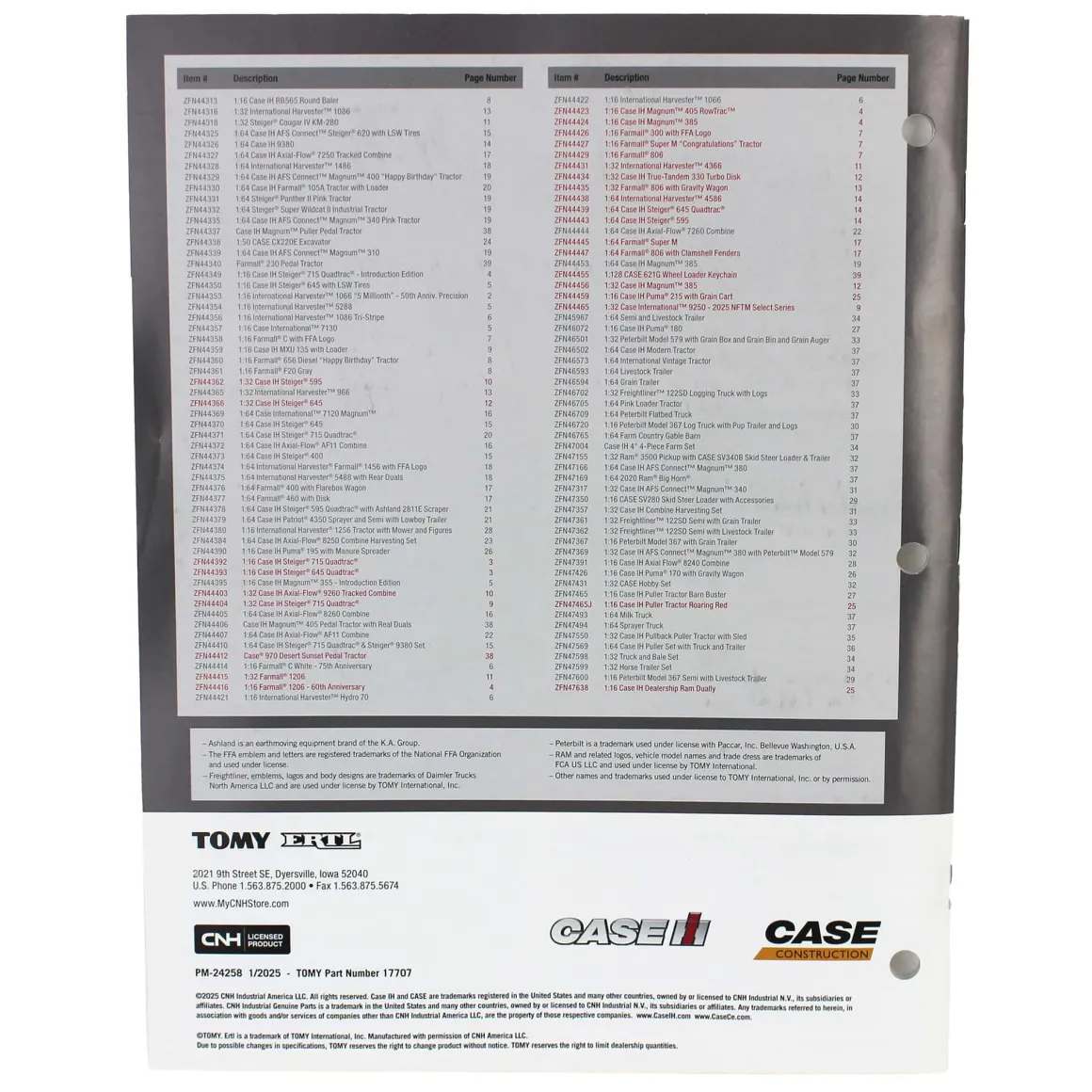 2025 ERTL Case IH Full Size Color Catalog