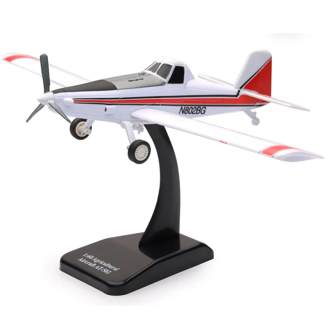 1/60 Exclusive Edition Red & White Air Tractor AT-502 AG Spray Crop Duster Airplane by New Ray