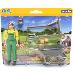 1/16 Figure Set with Farmer and Accessories by Bruder