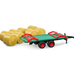 1/16 Flat Wagon Bale Carrier with 8 Round Bales by Bruder