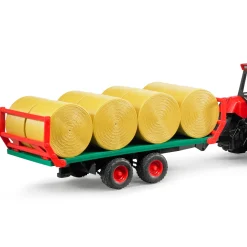 1/16 Flat Wagon Bale Carrier with 8 Round Bales by Bruder
