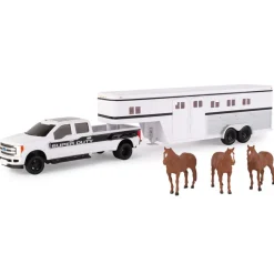 1/32 Ford F-350 Super Duty Pickup with Gooseneck Horse Trailer and Horses
