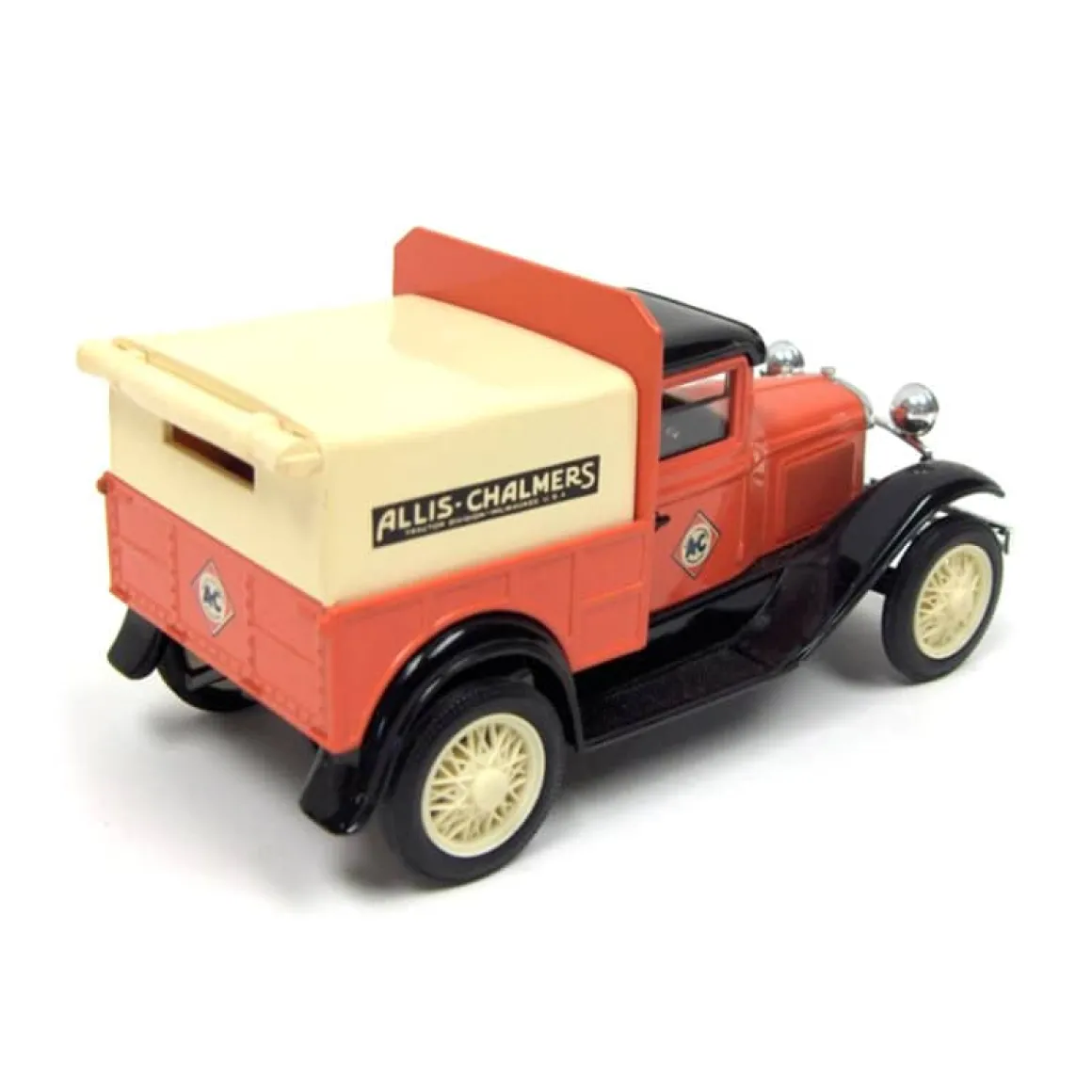 1/25 Ford Model A Die-cast Truck Bank w/ Allis Chalmers Orange and Logos