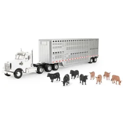 1/32 Freightliner 122SD Semi with Livestock Trailer & Cattle by ERTL