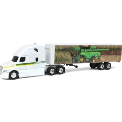1/64 Freightliner Semi w/ John Deere X9 Combine Graphics on Trailer
