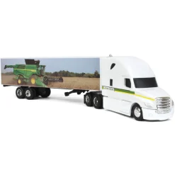 1/64 Freightliner Semi w/ John Deere X9 Combine Graphics on Trailer