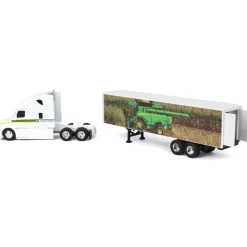 1/64 Freightliner Semi w/ John Deere X9 Combine Graphics on Trailer