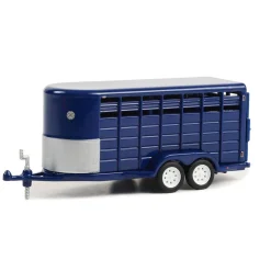1/64 14ft Bumper Hitch Livestock Trailer, Dark Blue, Hitch & Tow Trailers
