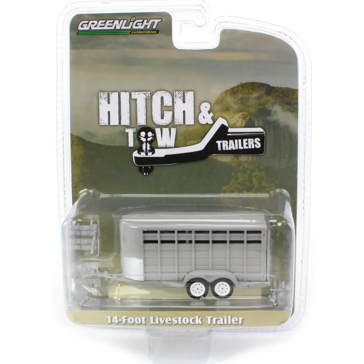 1/64 14ft Bumper Hitch Livestock Trailer, Gray, Hitch & Tow Trailers