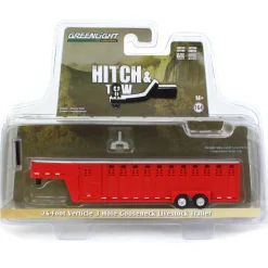 1/64 26ft Vertical Three Hole Gooseneck Trailer, Red, Hitch & Tow Trailers
