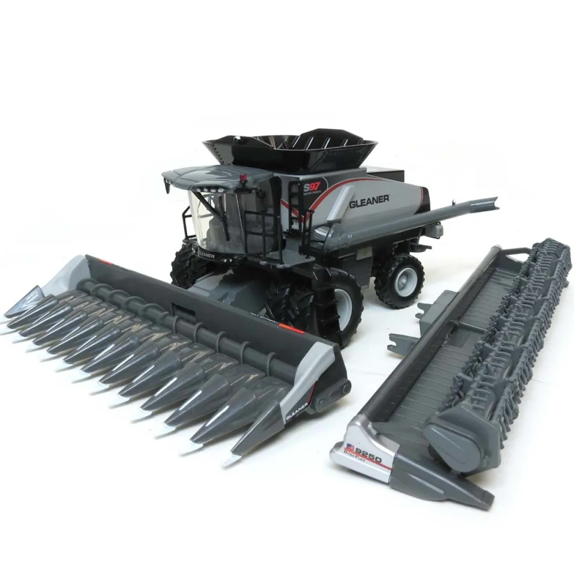 1/64 Gleaner S97 Combine with Duals, Draper Grain and Corn Heads