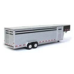 1/64 Glossy Black Continuous Slat 30' Tandem Axle Gooseneck Trailer
