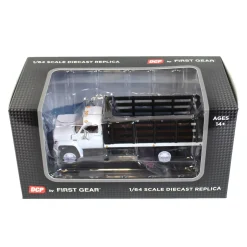 1/64 GMC 6500 Stake Bed, White with Black Stakes, First Gear Exclusive
