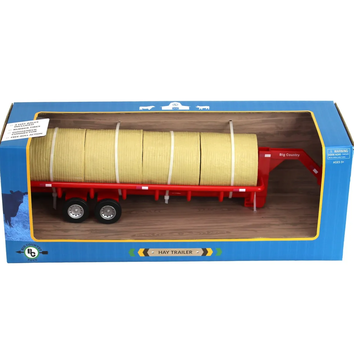 1/20 Gooseneck Round Bale Trailer with 4 Round Bales by Big Country Toys
