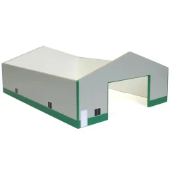 1/64 Gray & Green 60ft x 80ft Wooden Implement Shed