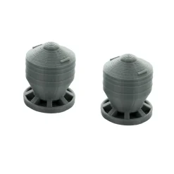 1/64 Gray Pig Feeders, 2 Pack, 3D Printed